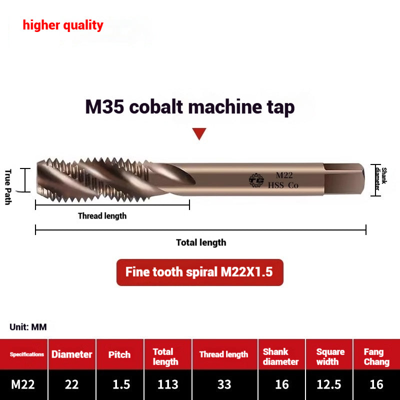 1084-M35 cobalt taps machine use high speed steel stainless steel special taps straight groove spiral apex backtapping taps Shandong Denso Pricision Tools Co.,Ltd.